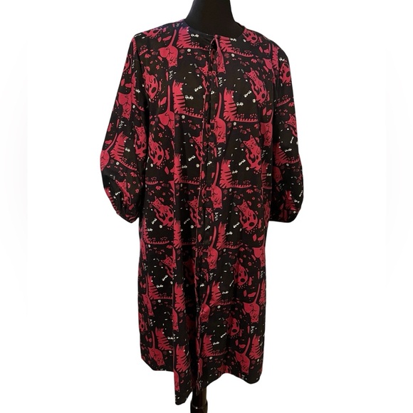 Miss Lulo Jackets & Blazers - SALE! CAT COAT 🐈⬛ Miss Lulo Whimsical Feline Print Duster Cardigan Jacket L